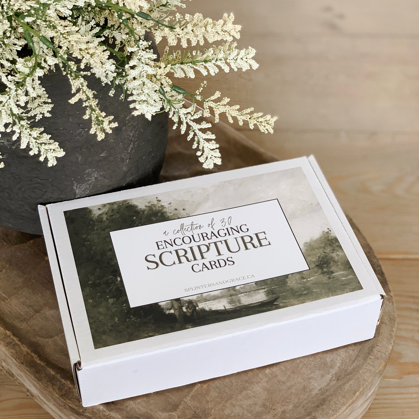 30 Encouraging Scripture Cards With Wood Stand