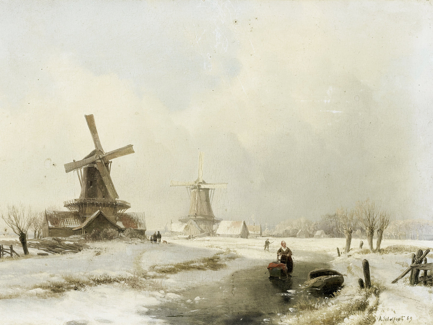 809. Winter Windmills Landscape